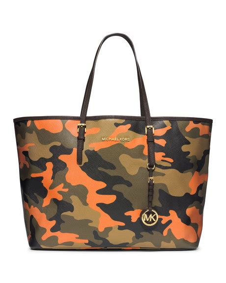 michael michael kors jet set medium travel tote camo|michael kors carryall pale peanut.